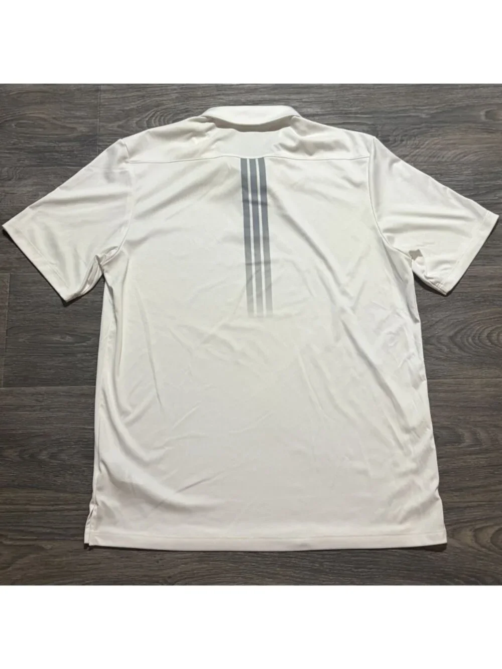 Adidas White Polo Shirt Size Large Short Sleeve Lightweight Performance Sporty